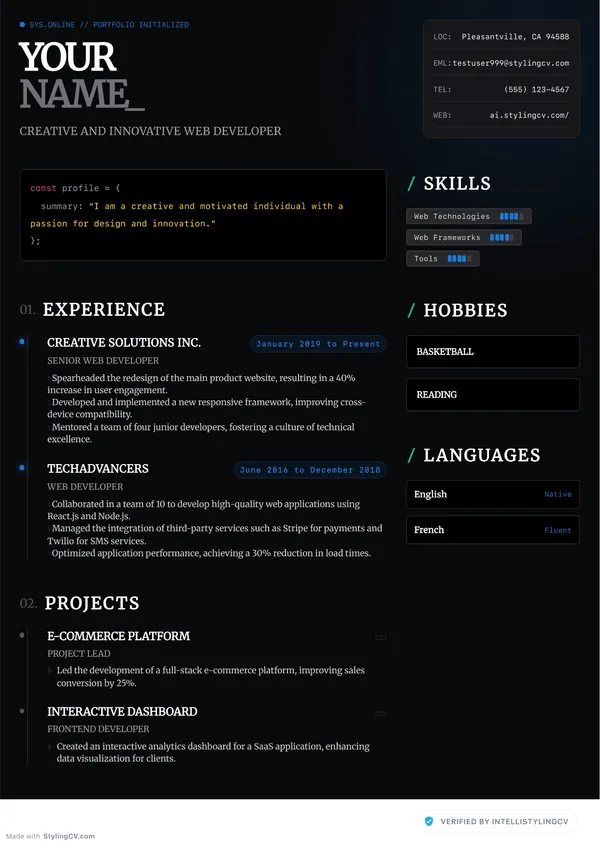Zenith resume template